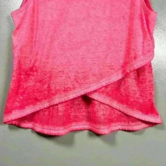 CHAMPION Hot Pink Athletic Sheer Workout Tank Top Crossback High Neck Large - Picture 8 of 8